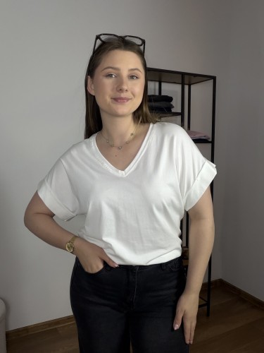 T-shirt Waleria serek biały UNI