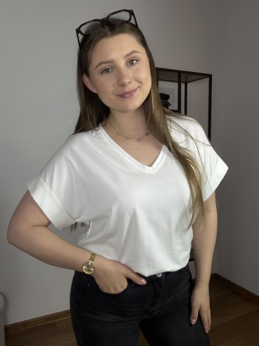T-shirt Waleria serek biały UNI