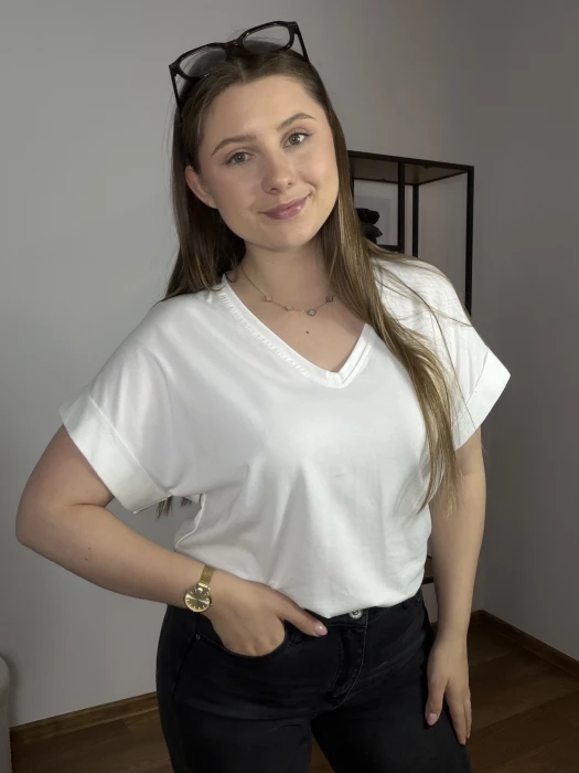 T-shirt Waleria serek biały UNI