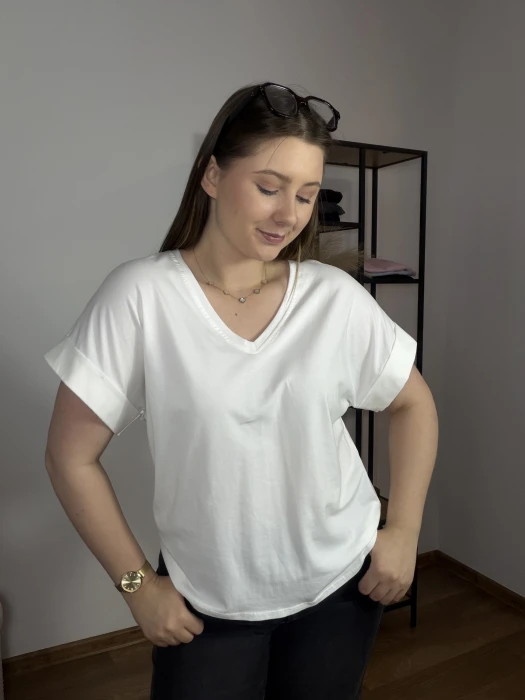 T-shirt Waleria serek biały UNI