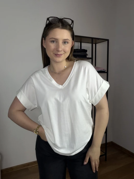 T-shirt Waleria serek biały UNI