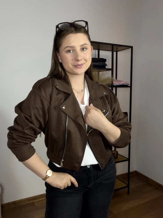 Ramoneska zamszowa Aria brązowa UNI