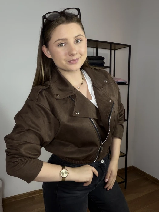 Ramoneska zamszowa Aria brązowa UNI