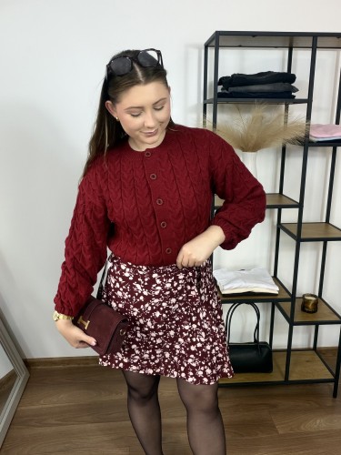 Kardigan Pamela zapinany na guziki czerwony UNI