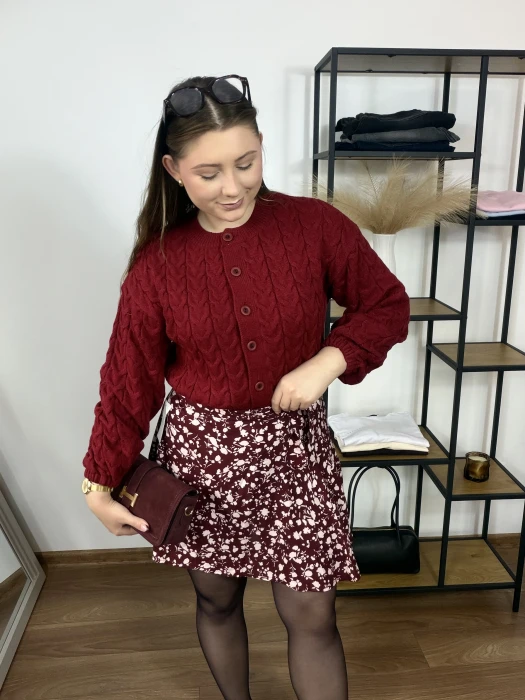 Kardigan Pamela zapinany na guziki czerwony UNI