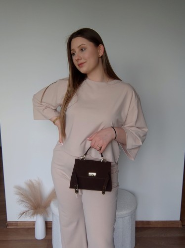 Torebka Lili kuferek brązowy zamszowy