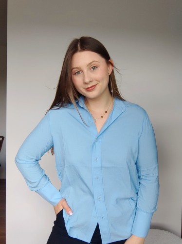 Koszula Kornelia niebieska gładka