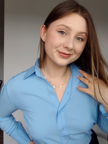 Koszula Kornelia niebieska gładka