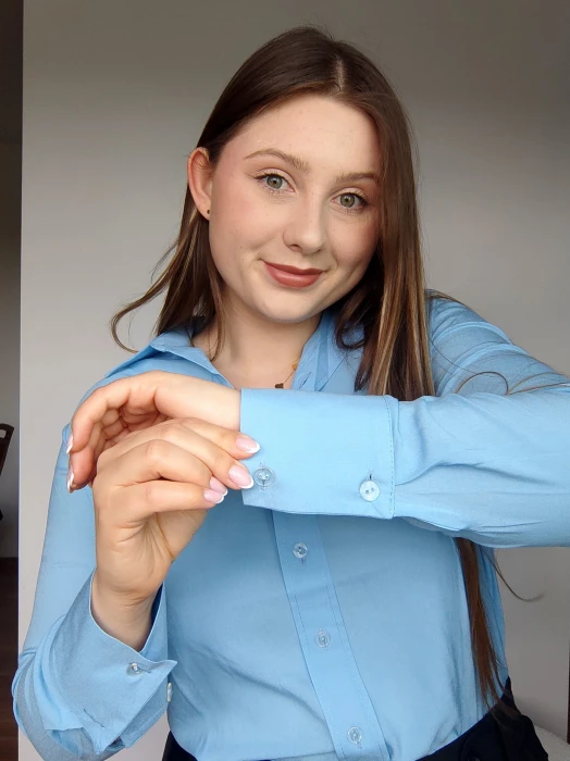 Koszula Kornelia niebieska gładka