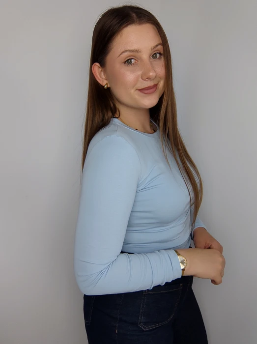 Bluzka z długim rękawem Lumina niebieska