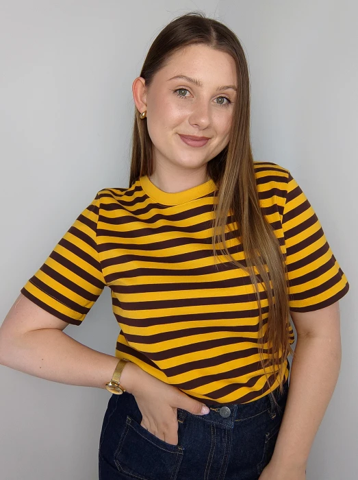 T-shirt Fidżi pomarańczowy w paski