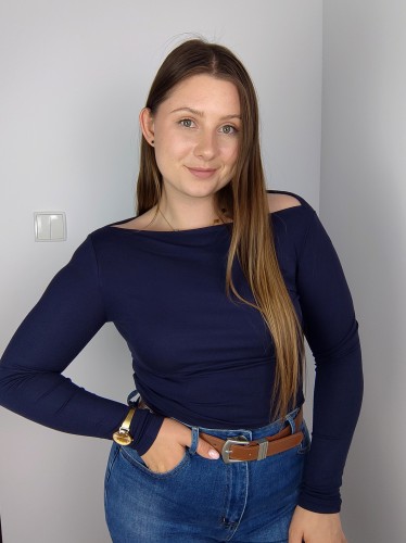 Bluzka z długim rękawem Paris granatowa UNI