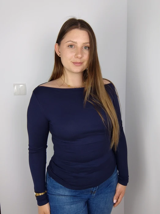 Bluzka z długim rękawem Paris granatowa UNI