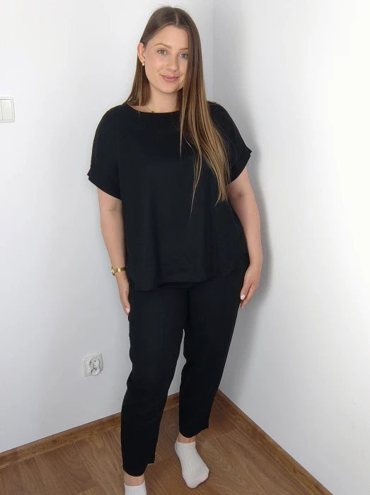 Komplet lniany Elza czarny
