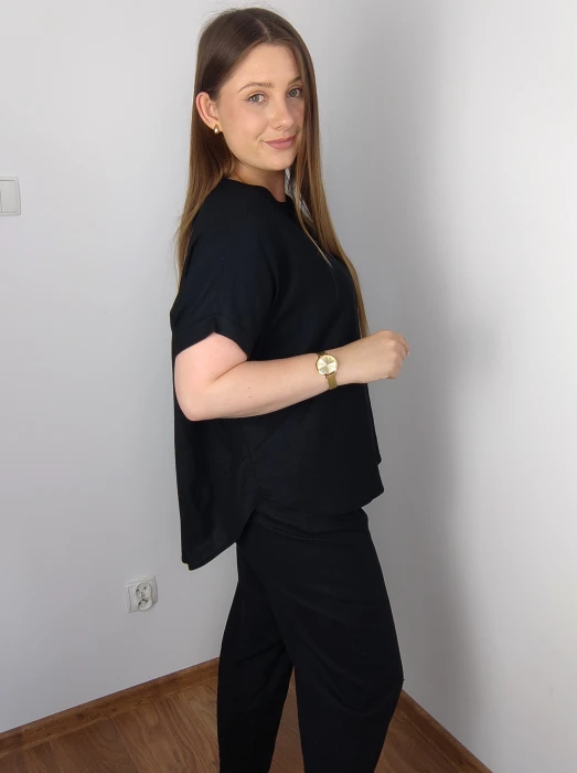 Komplet lniany Elza czarny