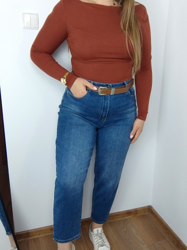 Jeansy mom fit Lucy granatowe