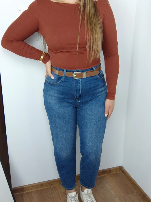 Jeansy mom fit Lucy granatowe