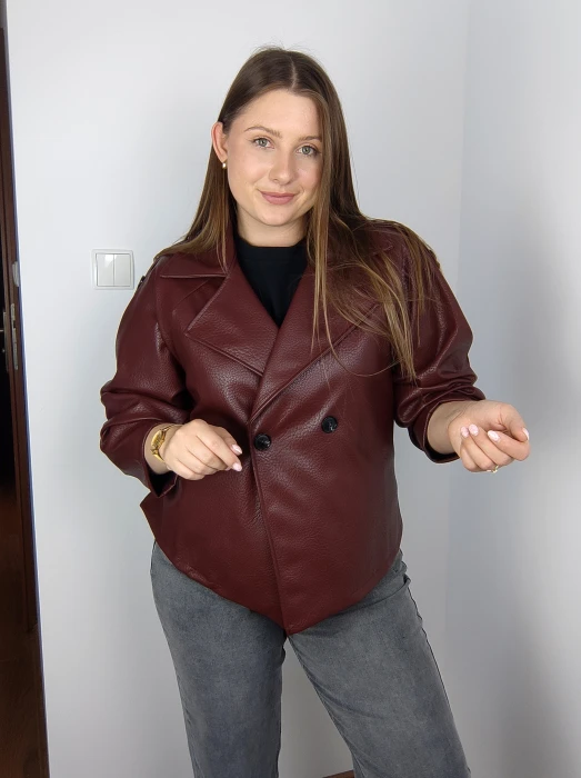 Mini trencz Inez bordowy UNI