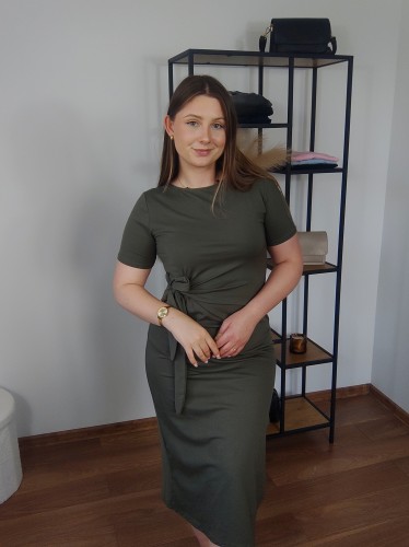 Sukienka Mindi supeł oliwkowa UNI