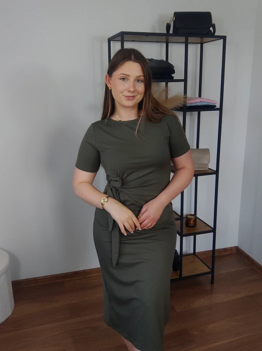 Sukienka Mindi supeł oliwkowa UNI