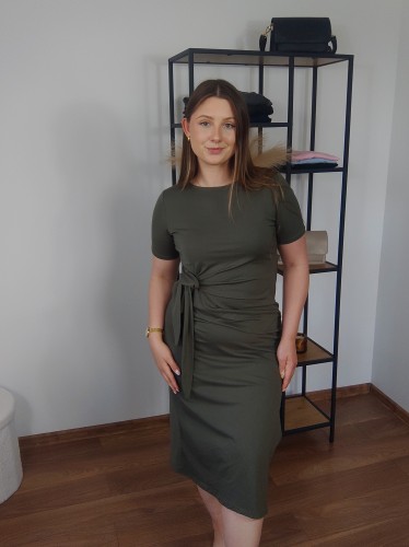Sukienka Mindi supeł oliwkowa UNI