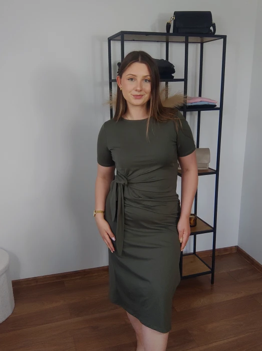 Sukienka Mindi supeł oliwkowa UNI
