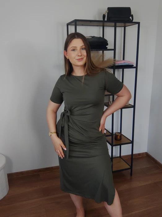 Sukienka Mindi supeł oliwkowa UNI