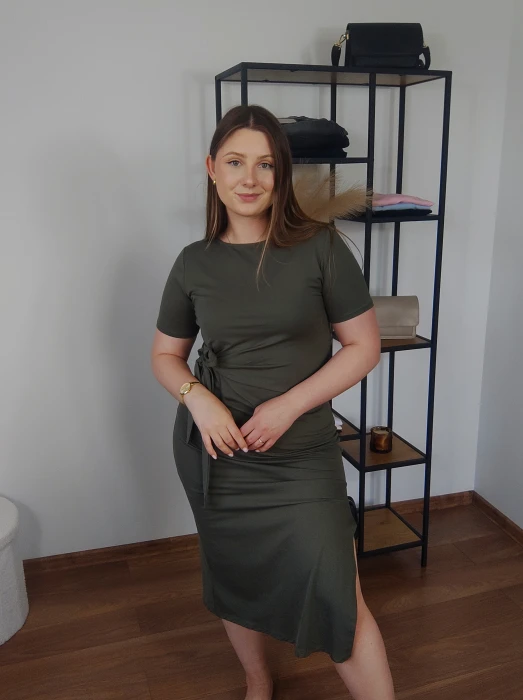 Sukienka Mindi supeł oliwkowa UNI