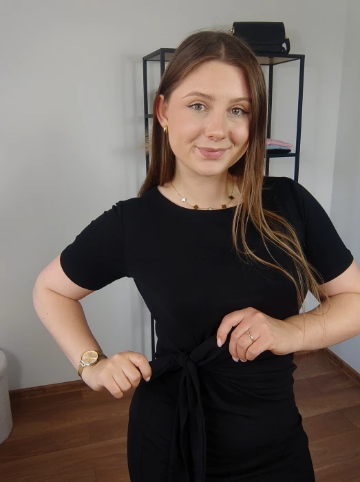Sukienka Mindi supeł czarna UNI
