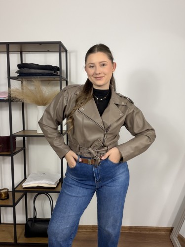 Ramoneska z eko-skóry Stella fango UNI